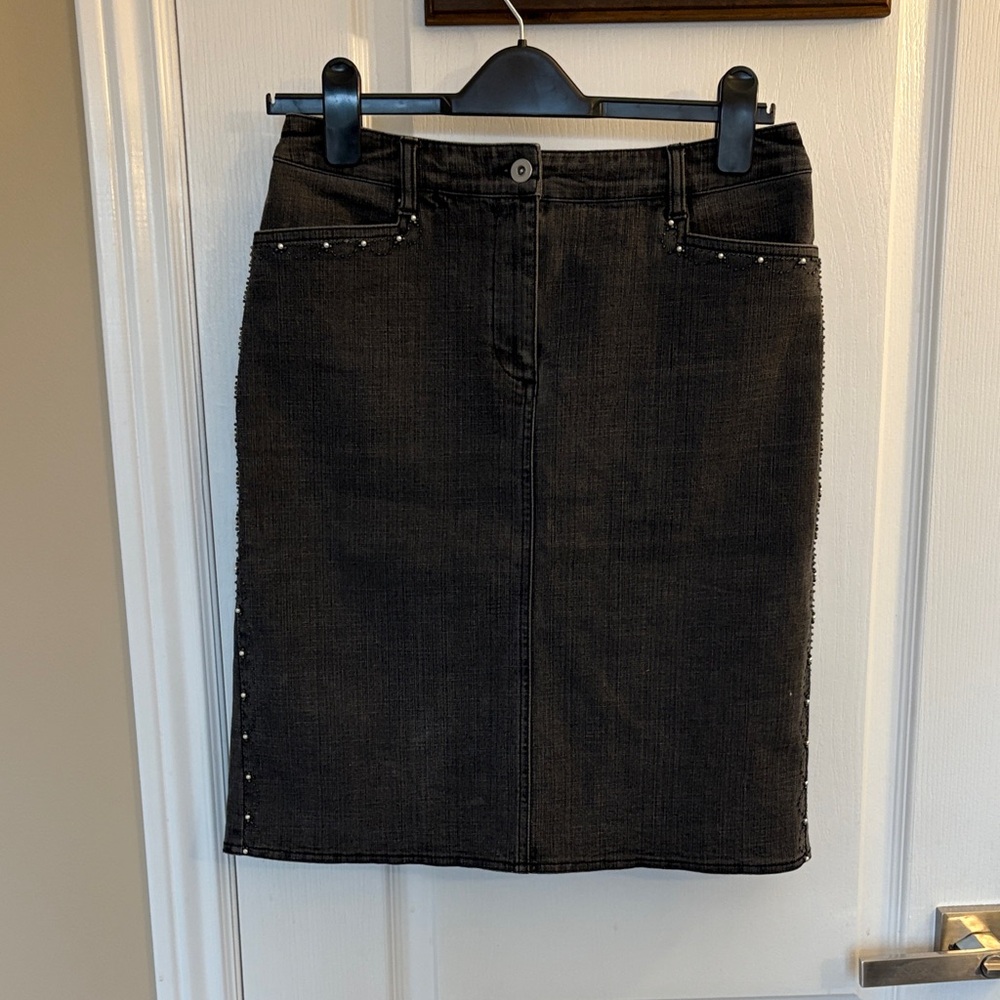 Marks & Spencer Black Pencil Skirt with Stud Accents